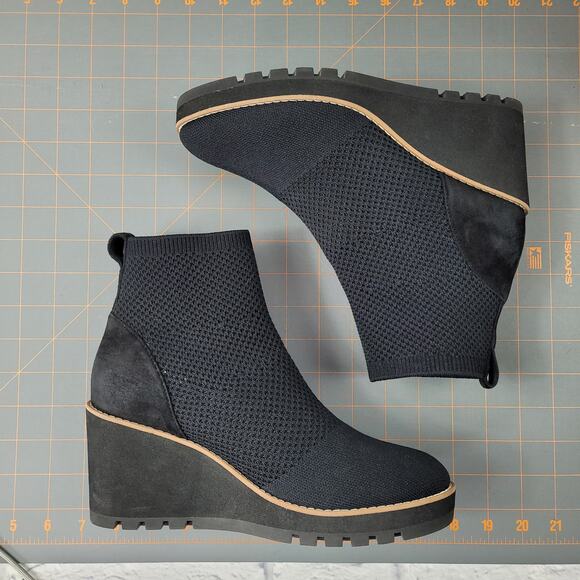 Eileen Fisher London Recycled Mesh Stretch Knit Bootie EF48030 size 8.5 Black - Picture 1 of 16